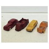 4 Small Early Auburn Rubber Toys