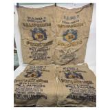 4 Advertising Burlap Sacks