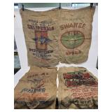 4 Advertising Burlap Sacks