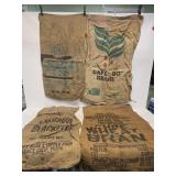 4 Advertising Burlap Sacks