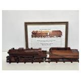 Wooden Train Set with Ad (Needs Repair)