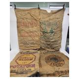 4 Advertising Burlap Sacks