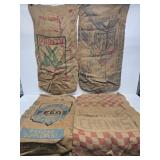 4 Advertising Burlap Sacks