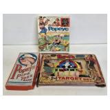 3 Early Popeye Games with Original Boxes