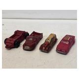 4 Small Early Rubber Toy Cars & Trucks