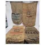 4 Advertising Burlap Sacks