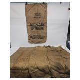 4 Assorted Burlap Sacks