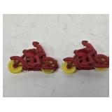2 Early Auburn Rubber Motorcycle Toys