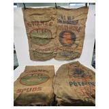 4 Advertising Burlap Sacks