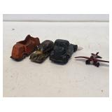 4 Small Early Auburn Rubber Toys