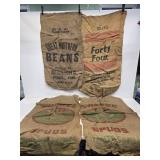 4 Advertising Burlap Sacks