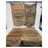4 Advertising Burlap Sacks