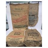 4 Advertising Burlap Sacks