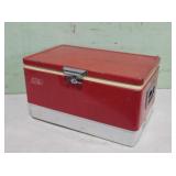 Vintage Red Metal Coleman Cooler