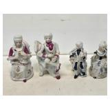 4 Heavy Bisque China Figurines