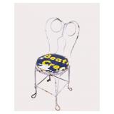 Wire Ice Cream Chair with Porcelain Seat