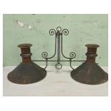 Ornate Brass & Metal Double Hanging Light
