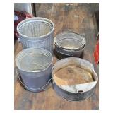 Galvanized Metal Buckets and Pan