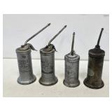 4 Vintage Pump Oil Cans