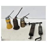 5 Vintage Pump Oil & Grease Cans