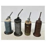 4 Vintage Pump Oil Cans