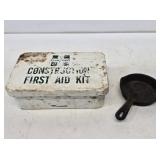 Vintage First Aid Kit & Iron Ashtray