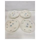 4 Franciscan Atomic Starburst 10" Dinner Plates