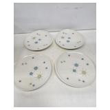 4 Franciscan Atomic Starburst 10" Dinner Plates