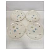 4 Franciscan Atomic Starburst 10" Dinner Plates