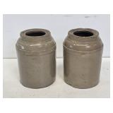 2 Matching Stoneware Jars