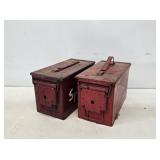 2 Metal Lift Top Ammo Boxes