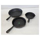 New Cast Iron 3 Piece Skillet Set