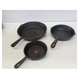 New Cast Iron 3 Piece Skillet Set