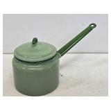 Green Graniteware Pan with Lid