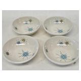 4 Franciscan Atomic Starburst 5" Berry Bowls