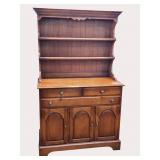 Mid-Century Maple 2 Piece Hutch