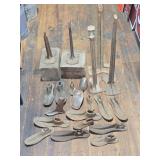 Primitive Cast Iron Shoe Lasts & Pedestals