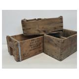 3 Primitive Wooden Ammunition Crates