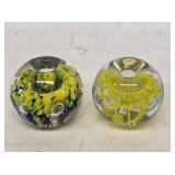 2 Zimmerman Art Glass Paperweights