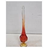 Mid-Century Amberina Glass Swung Vase