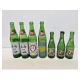 7-Up Soda Green Glass Bottles