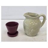 Uhl Pottery Pitcher & Miniature Planter