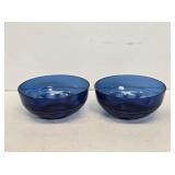 Tiara Crown Imperial Blue Glass Serving Bowls