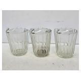 3 Matching Heavy Glass Water Pitchers