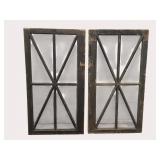 2 Victorian Wooden Transom Windows