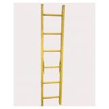 Primitive Yellow Wooden 6 Rung Ladder