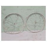 2 Wrought Iron Garden Wheels
