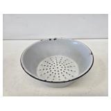White Graniteware Strainer