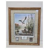 1991 Leo Stans Duck Print with Stamp & Coins