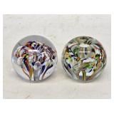2 Zimmerman Art Glass Paperweights